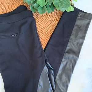 Victorias Secret Black Pants Faux Leather Leg Sz M